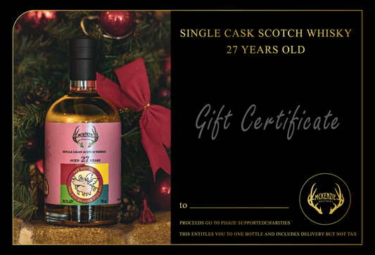 What the Piggie in your life hopes to find under the tree or in the trough - A Gift Certificate for Fat Boy 10s Fine and Rare Scotch Whisky